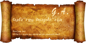 György Aszpázia névjegykártya